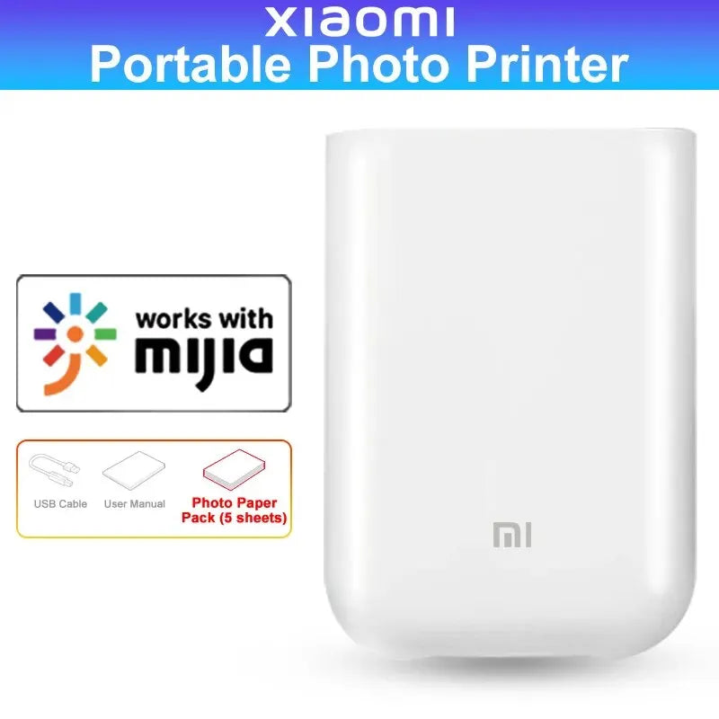 Xiaomi-Mini Imprimante Photo de Poche Portable – taza